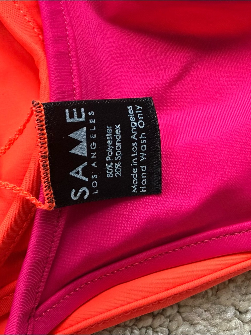 Same Swim Neon Pink & Orange Tie-Side Bikini Bottoms - Picture 2 of 2